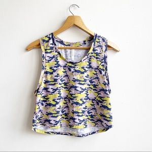 Fabletics Purple Camo Crop Top Small